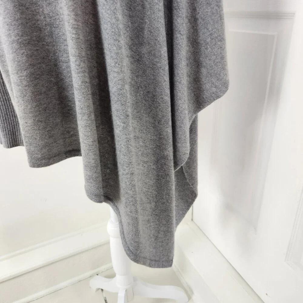 Chico's Light Gray Asymmetric Poncho Sweater